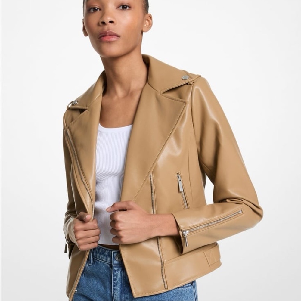 Michael Kors Camel Leather Jacket
